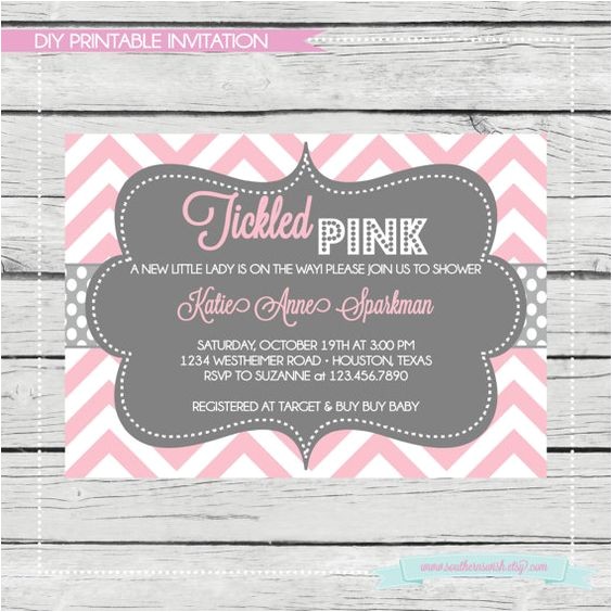 Tickled Pink Party Invitations Tickled Pink Baby Girl Shower Invitation Digital Tickled Pink Party Invitations Tickled Pink Baby Girl Shower Invitation Digital