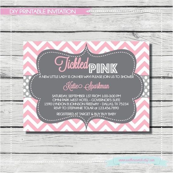 Tickled Pink Party Invitations Tickled Pink Baby Girl Shower Invitation Digital Printable Tickled Pink Party Invitations Tickled Pink Baby Girl Shower Invitation Digital Printable