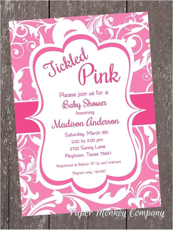 Tickled Pink Party Invitations Tickled Pink Baby Shower Invitation 1 00 Each with Tickled Pink Party Invitations Tickled Pink Baby Shower Invitation 1 00 Each with