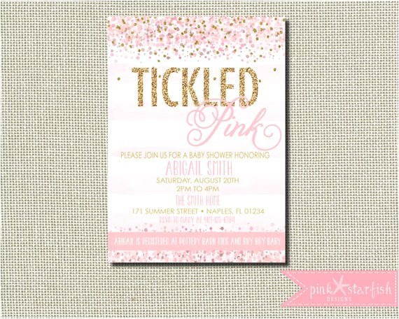 Tickled Pink Party Invitations Tickled Pink Baby Shower Invitation Confetti Baby Shower Tickled Pink Party Invitations Tickled Pink Baby Shower Invitation Confetti Baby Shower