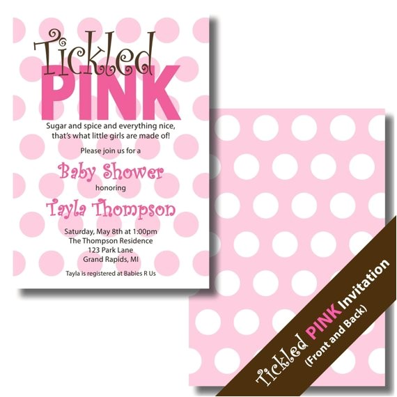 Tickled Pink Party Invitations Tickled Pink Baby Shower Invitation Tickled Pink Polka Dot Tickled Pink Party Invitations Tickled Pink Baby Shower Invitation Tickled Pink Polka Dot