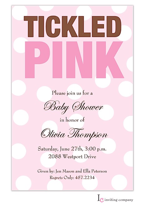 Tickled Pink Party Invitations Tickled Pink Invitation