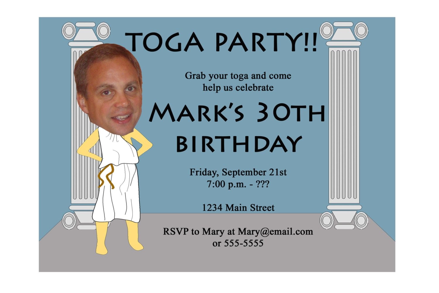 Toga Party Invitation toga Party Invitation Funny Unique Digital Printable Great Toga Party Invitation toga Party Invitation Funny Unique Digital Printable Great