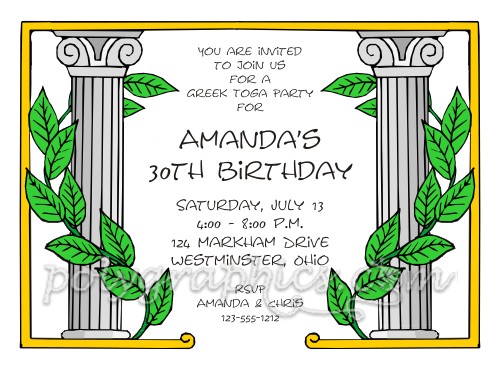 Toga Party Invitation toga Party Invitations Cimvitation Toga Party Invitation toga Party Invitations Cimvitation