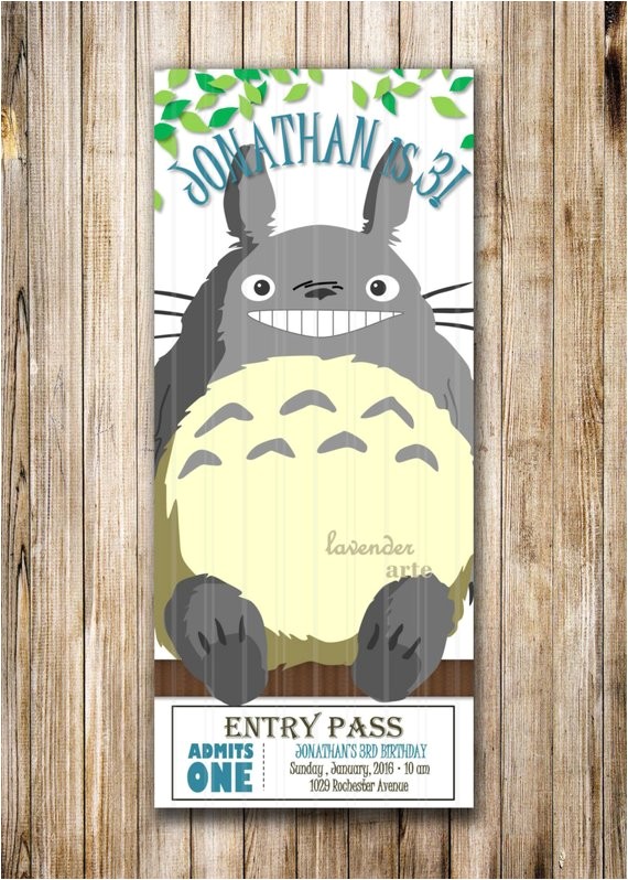 Totoro Party Invitations totoro Birthday Party Invitation Blue totoro Party Invite