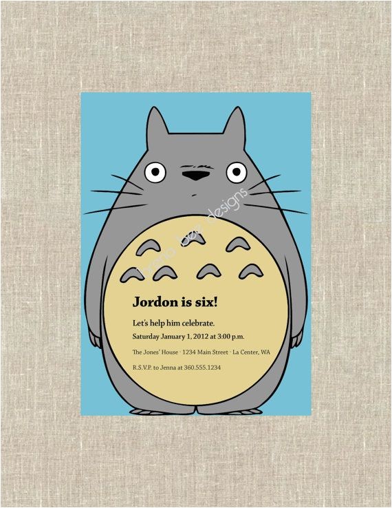 Totoro Party Invitations totoro Invite Party Party Pinterest totoro and Birthdays