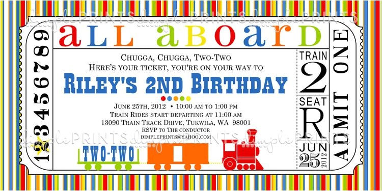 Train Party Invitations Templates 9 Train Birthday Invitations for Kid Free Printable