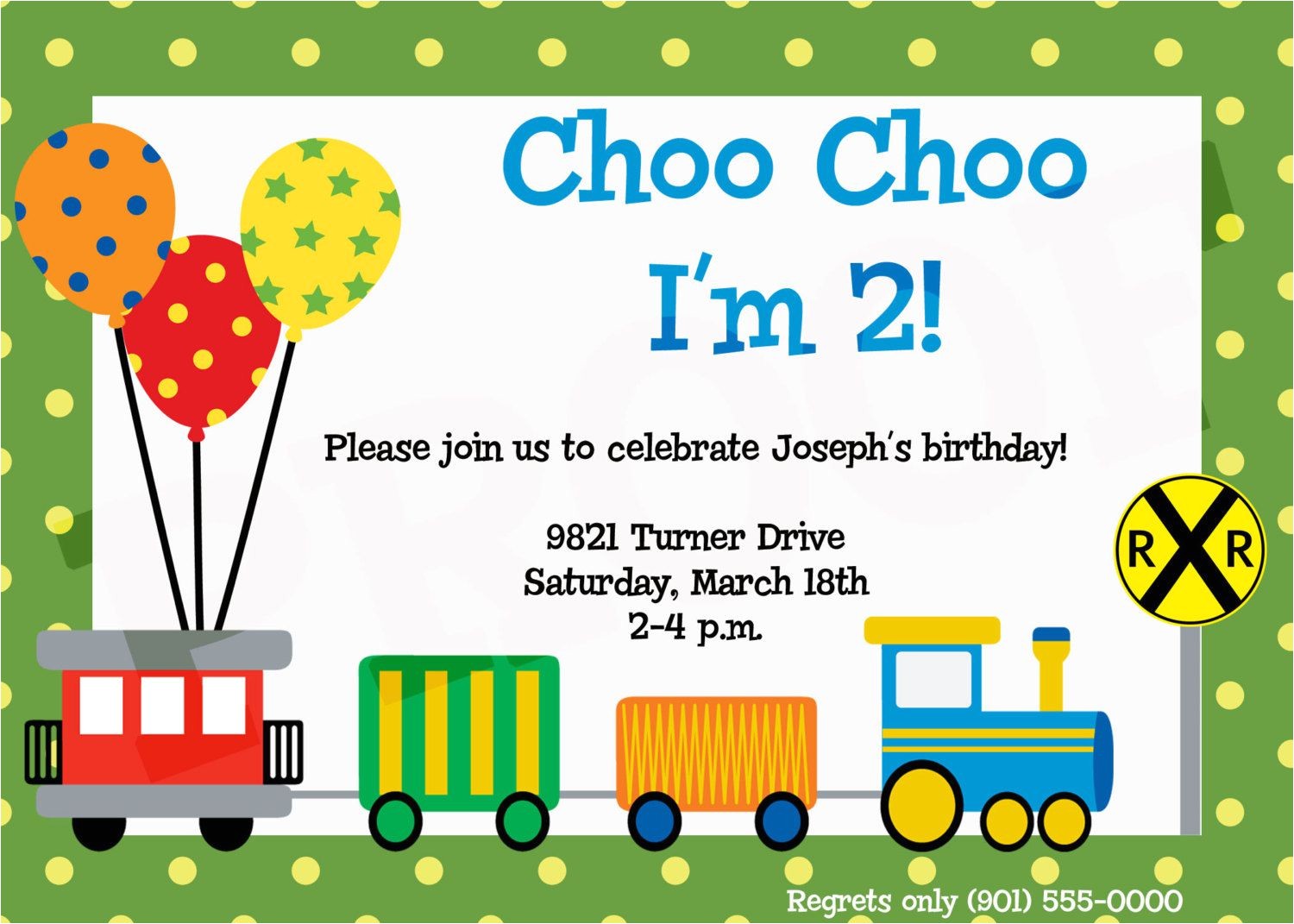 Train Party Invitations Templates 9 Train Birthday Invitations for Kid Free Printable
