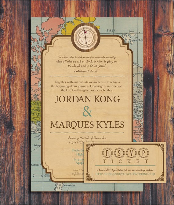 Travel themed Party Invitations Vintage Travel themed Wedding Invitations Yourweek
