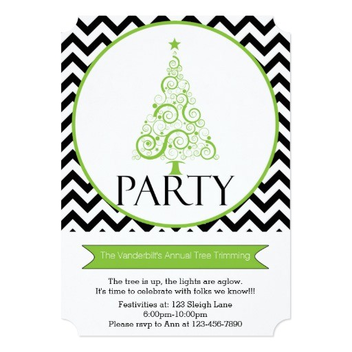 Tree Trimming Party Invitations Chevron Christmas Tree Trimming Party Invitation Zazzle