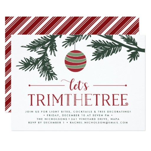 Tree Trimming Party Invitations Christmas Boughs Tree Trimming Party Invitation Zazzle