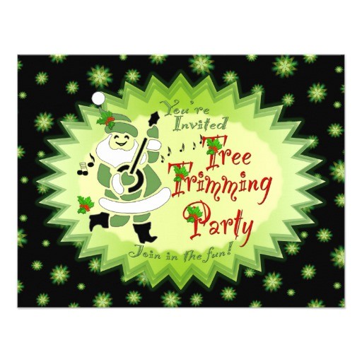 Tree Trimming Party Invitations Musical Santa Elf Tree Trimming Party Invitations 4 25 Quot X