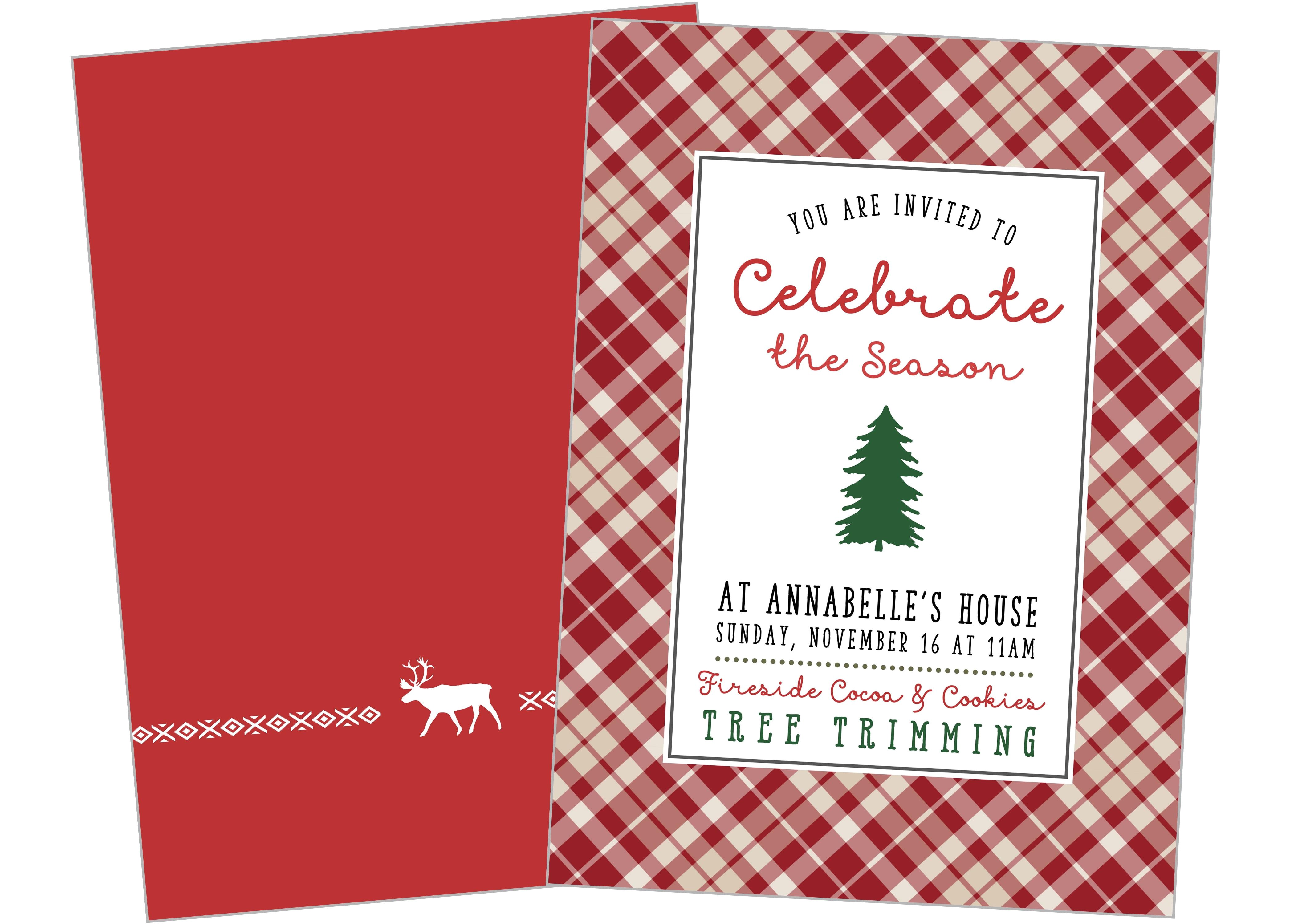 Tree Trimming Party Invitations Tree Trimming Party Printable Invitation Christmas Winter