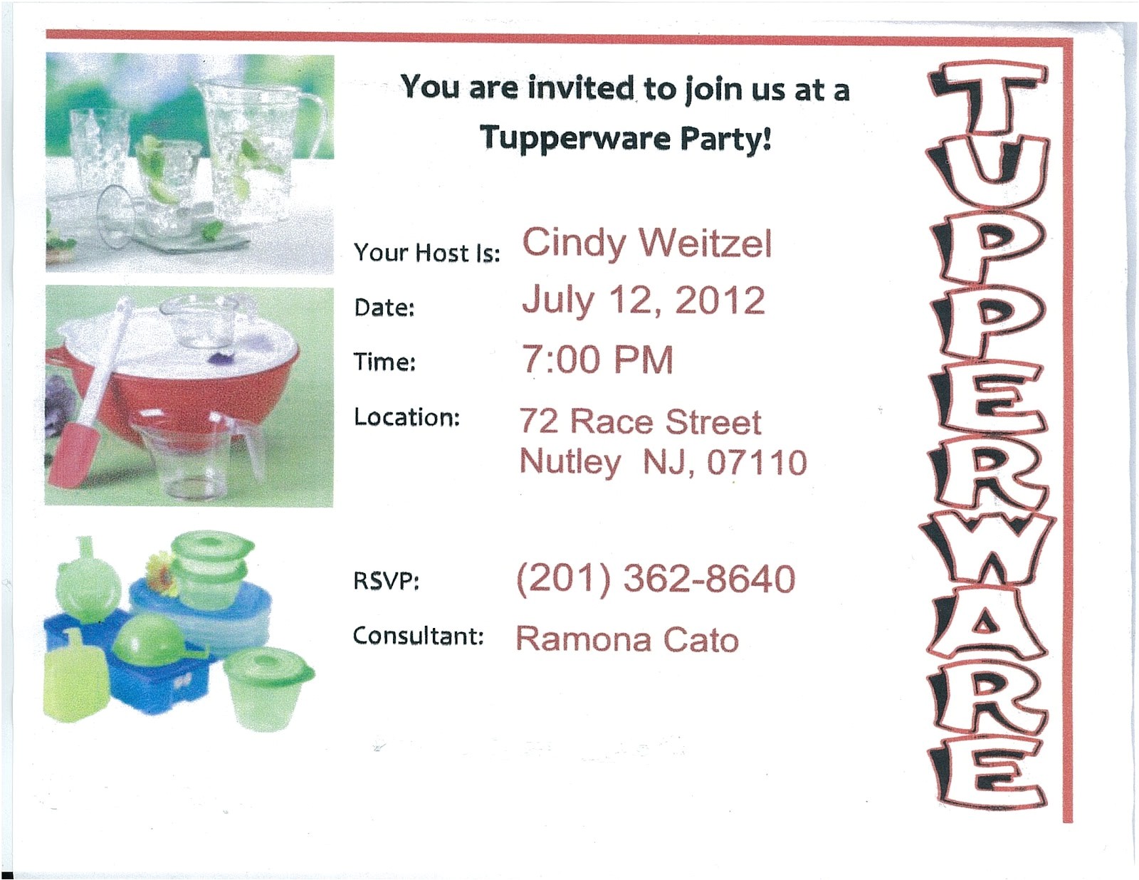 Tupperware Party Invitations Tupperware Party Invitation Wording