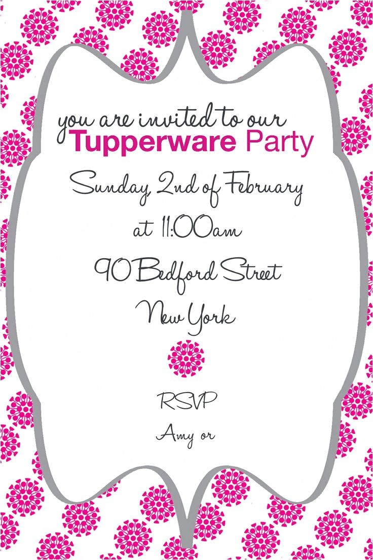 Tupperware Party Invitations Tupperware Party Invitations