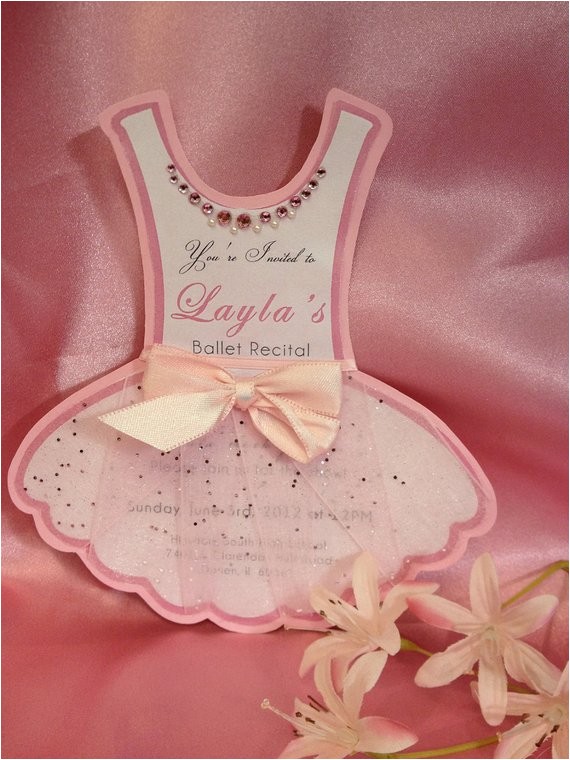 Tutu Birthday Party Invitations Large Ballerina Tutu Birthday Invite or Ballet Recital