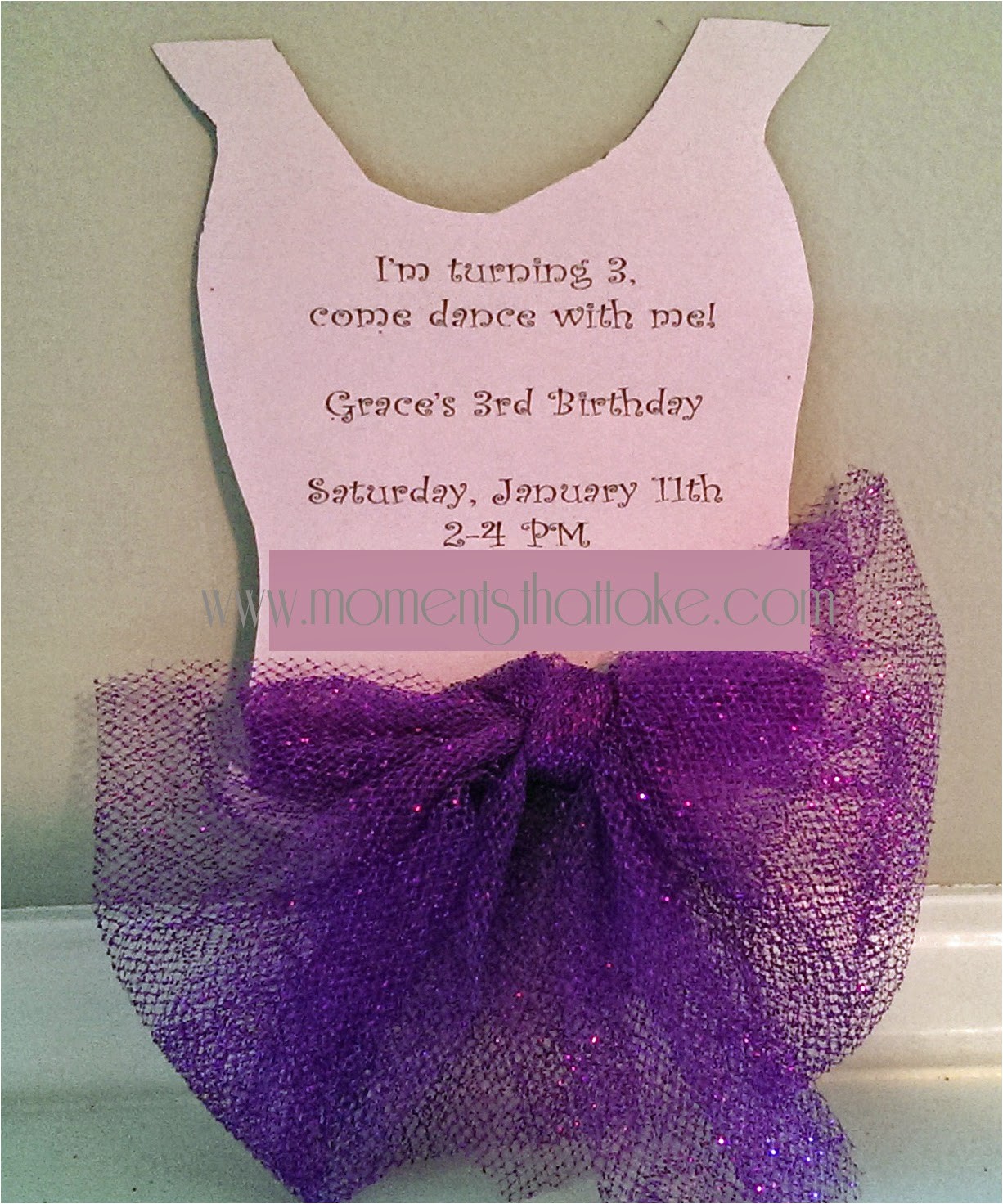 Tutu Birthday Party Invitations Moments that Take My Breath Away Ballerina Tutu