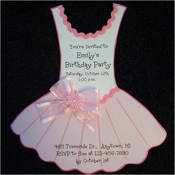 Tutu Birthday Party Invitations Personalized Birthday Party Invitations Ballet Tutu Set Of