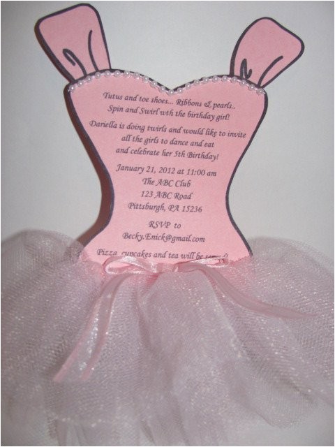 Tutu Birthday Party Invitations Stella 20 Ballerina Tutu Party Invitations