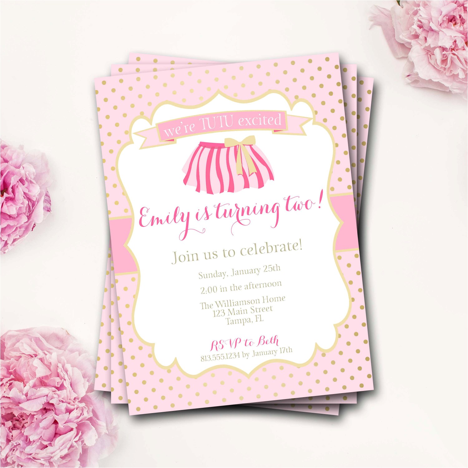 Tutu Birthday Party Invitations Tutu Birthday Invitation Tutu Birthday Invitation Tutu