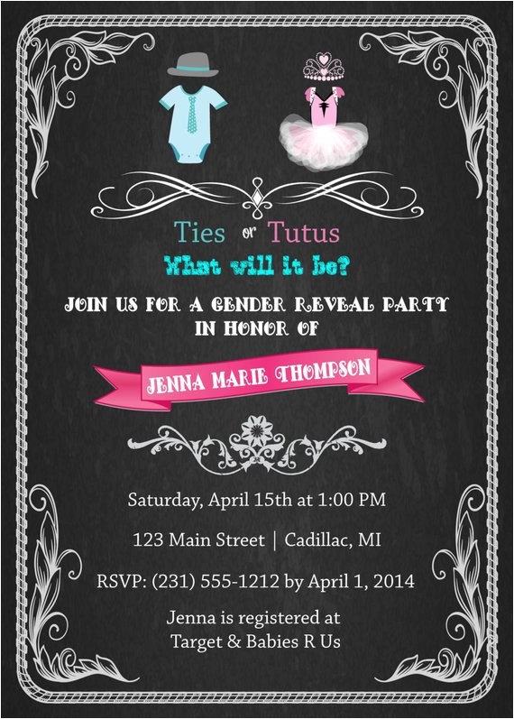 Twin Gender Reveal Party Invitations Gender Reveal Baby Shower Invitation Ties or Tutus Baby Twin Gender Reveal Party Invitations Gender Reveal Baby Shower Invitation Ties or Tutus Baby