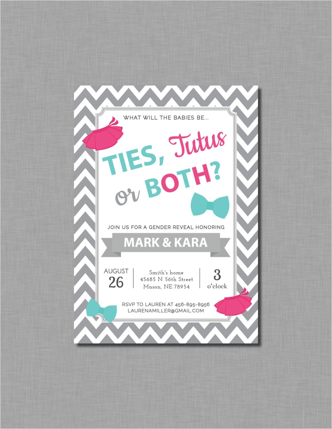 Twin Gender Reveal Party Invitations Twins Gender Reveal Invitations Ties Tutus Karter Gr59 Digital Twin Gender Reveal Party Invitations Twins Gender Reveal Invitations Ties Tutus Karter Gr59 Digital