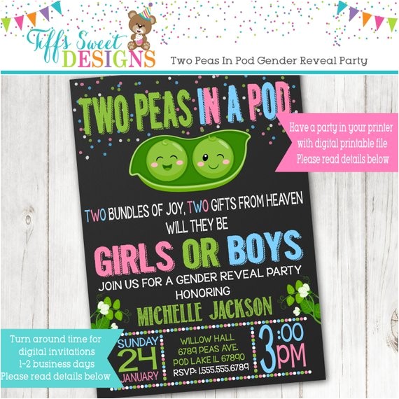 Twin Gender Reveal Party Invitations Twins Gender Reveal Party Invitation Pink and Blue Boy Twin Gender Reveal Party Invitations Twins Gender Reveal Party Invitation Pink and Blue Boy