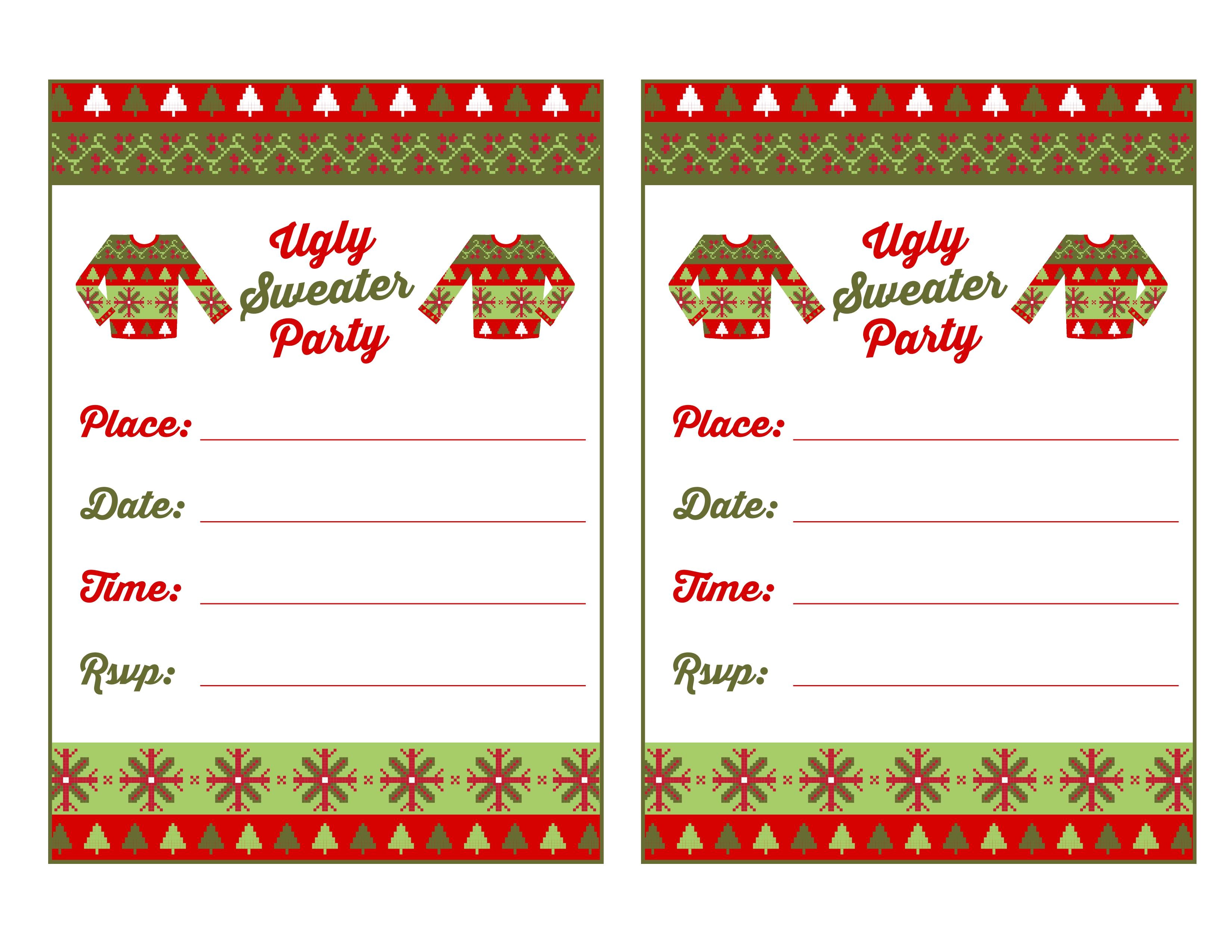 Ugly Sweater Party Invite Template Baptism Invitation Ugly Sweater Invitation Template Free