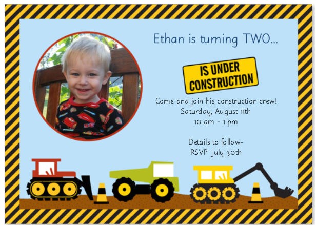 Under Construction Birthday Party Invitations Construction Birthday Invitations Ideas Bagvania Free