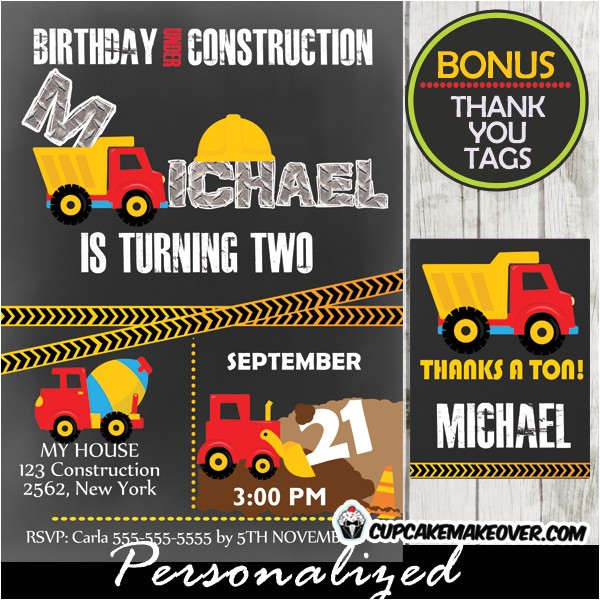 Under Construction Birthday Party Invitations Under Construction Birthday Invitation D7 Cupcakemakeover