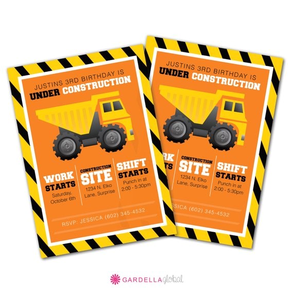 Under Construction Birthday Party Invitations Under Construction Birthday Party Construction Invitation