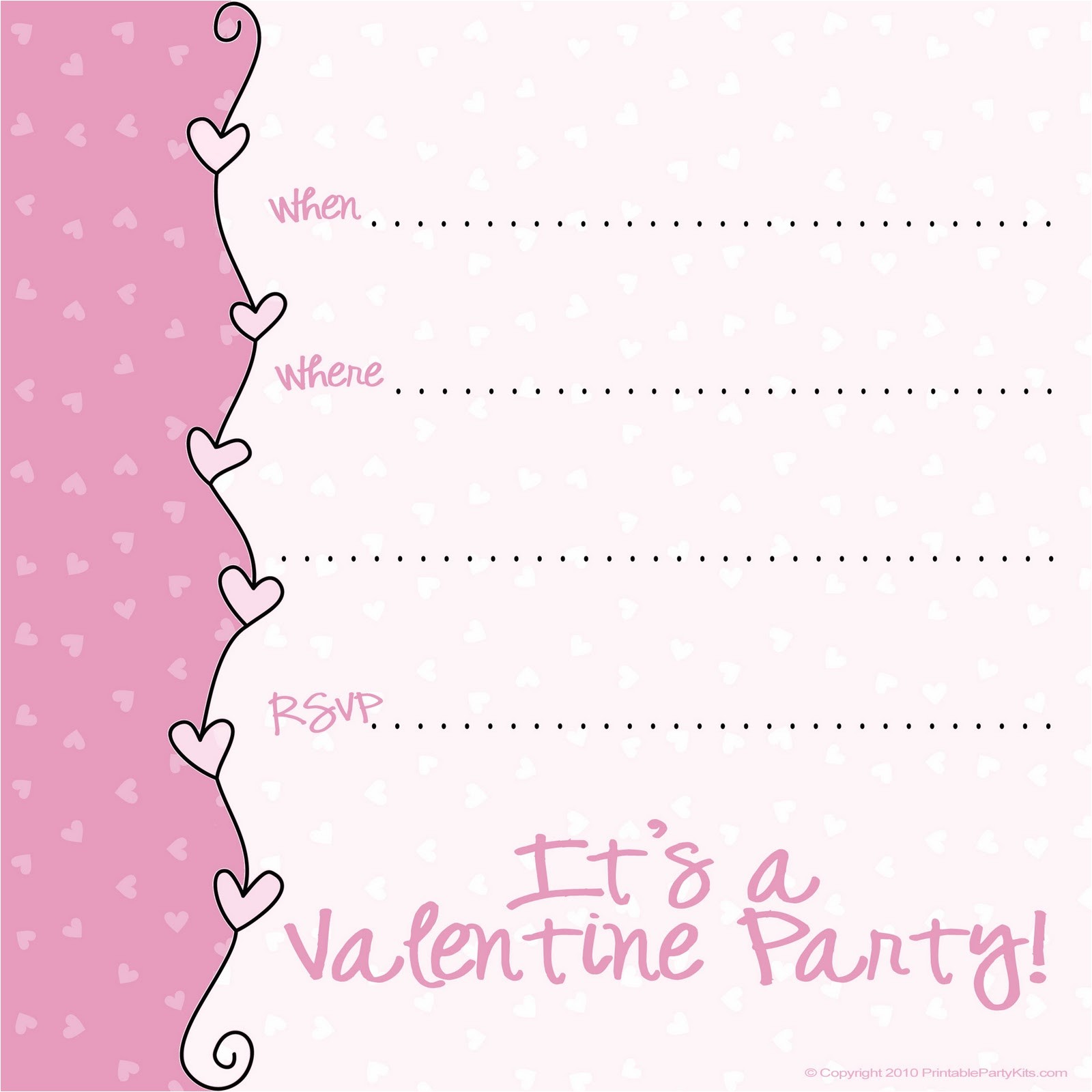 Valentines Party Invitation Ideas 9 Best Images Of Valentine 39 S Day Printable Party
