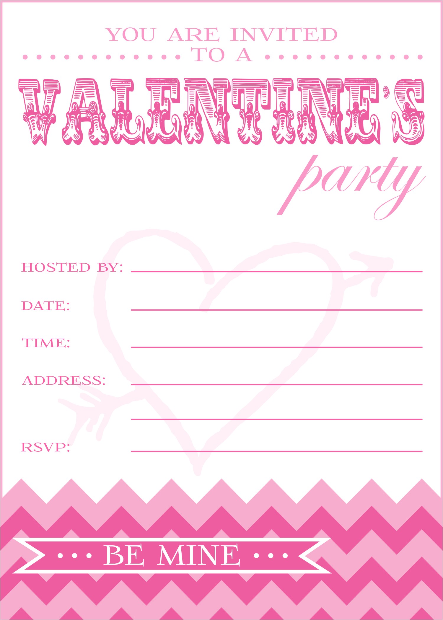 Valentines Party Invitation Ideas 9 Best Images Of Valentine 39 S Day Printable Party