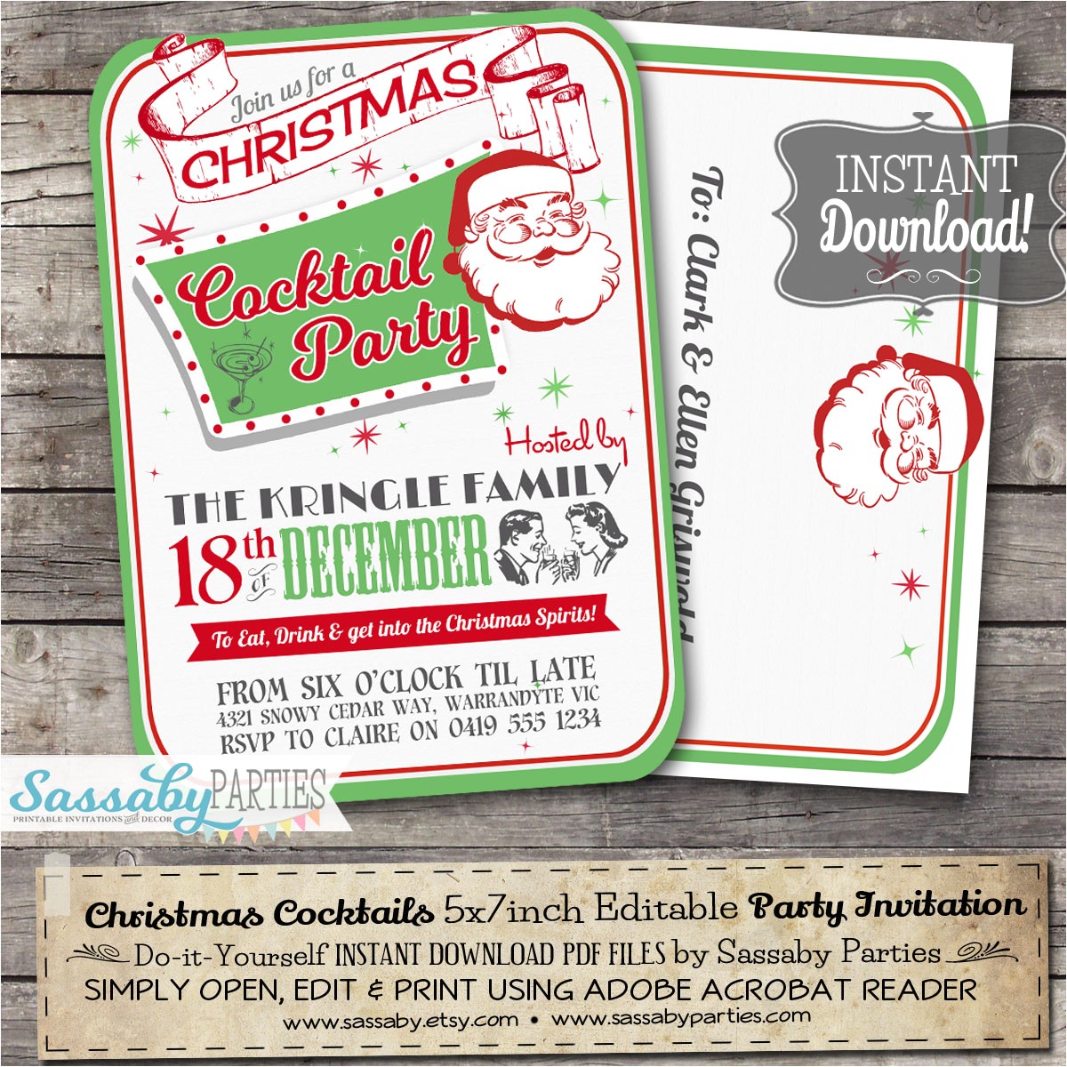 Vintage Cocktail Party Invitations Retro Christmas Cocktail Party Invitation Vintage Cocktail Party Invitations Retro Christmas Cocktail Party Invitation
