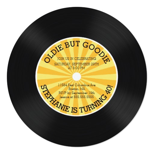 Vinyl Record Party Invitation Retro Vinyl Record Birthday Party Invitation Zazzle