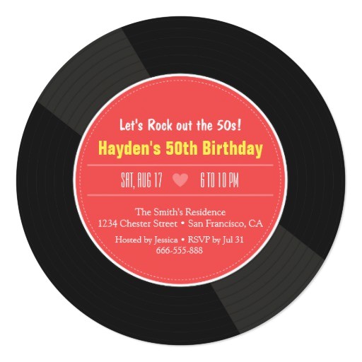 Vinyl Record Party Invitation Retro Vinyl Record Birthday Party Invitations Zazzle