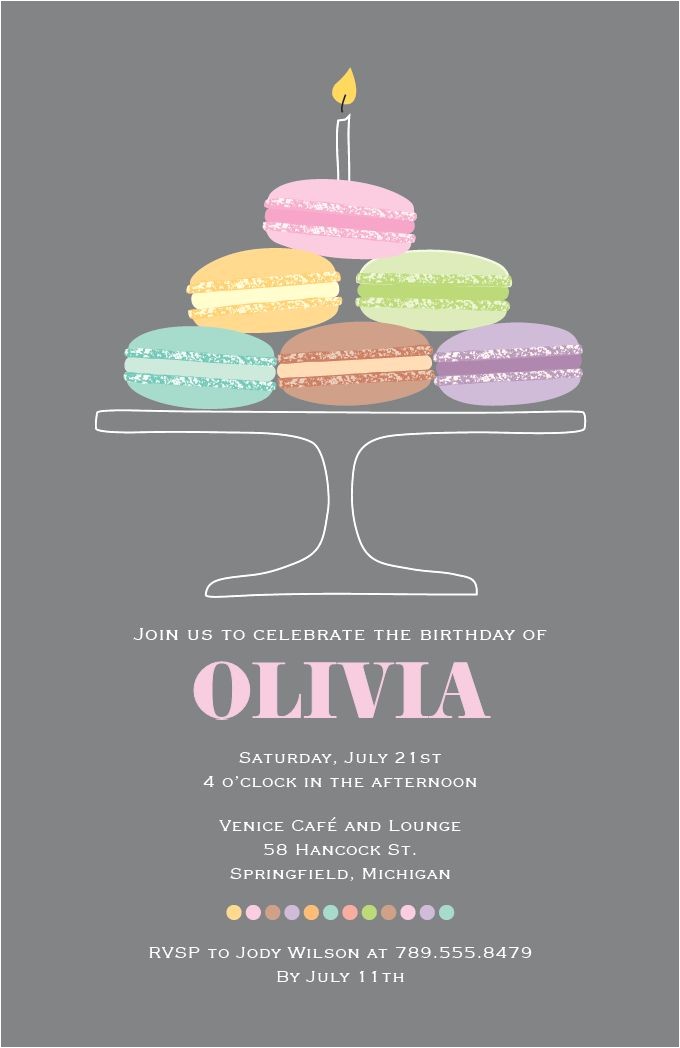 Vista Print Birthday Party Invitations 17 Best Images About Macaron Birthday On Pinterest
