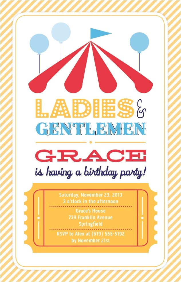 Vista Print Birthday Party Invitations Circus Birthday Party Invitation Vistaprint Circus