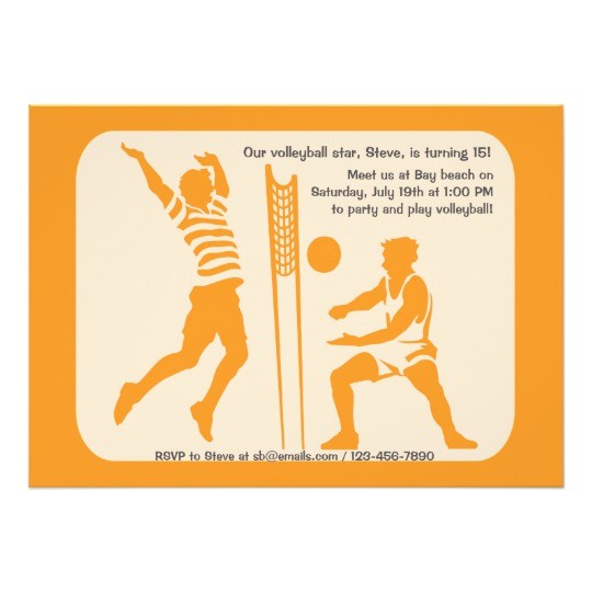 Volleyball Party Invitation Template Beach Volleyball Invitation Zazzle Com