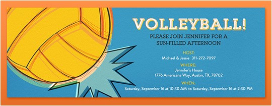 Volleyball Party Invitation Template Fantasy Sports Leagues Online Invitations Evite Com