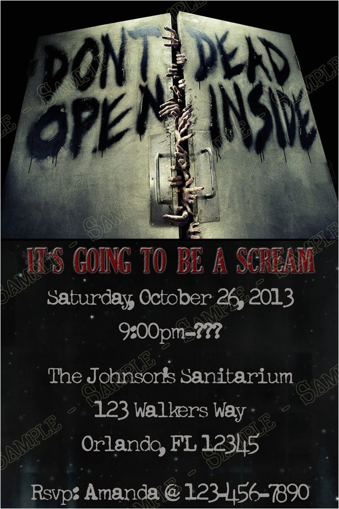 Walking Dead Party Invitations Novel Concept Designs Walking Dead Birthday Party Invitation