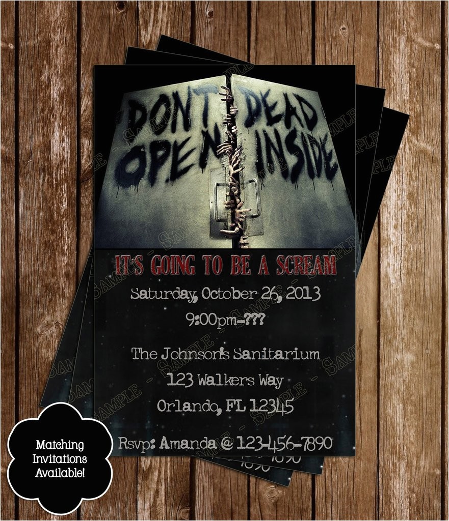 Walking Dead Party Invitations Novel Concept Designs Walking Dead Zombie Birthday Party