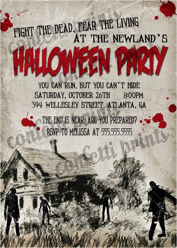 Walking Dead Party Invitations Printable Zombie Invitations for A Teen Zombie Party Omg