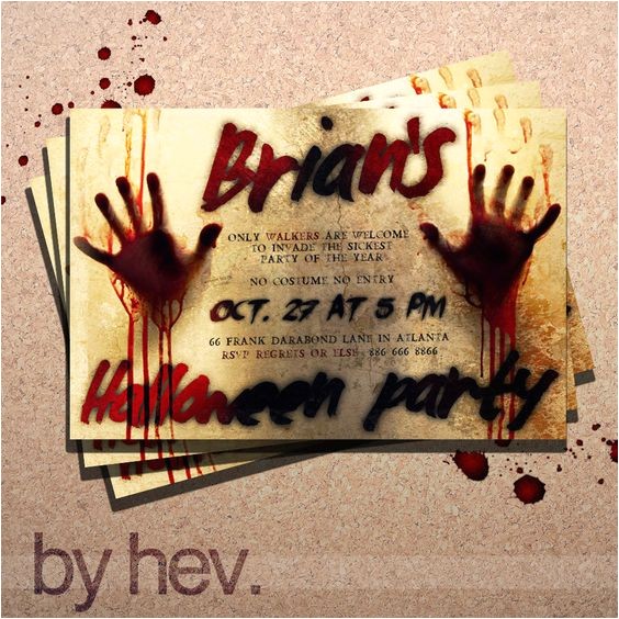 Walking Dead Party Invitations the Walking Dead Zombie Zombies Halloween Party Invitation