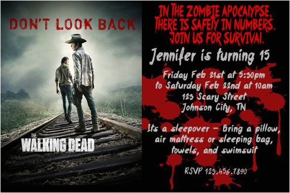 Walking Dead Party Invitations Unavailable Listing On Etsy