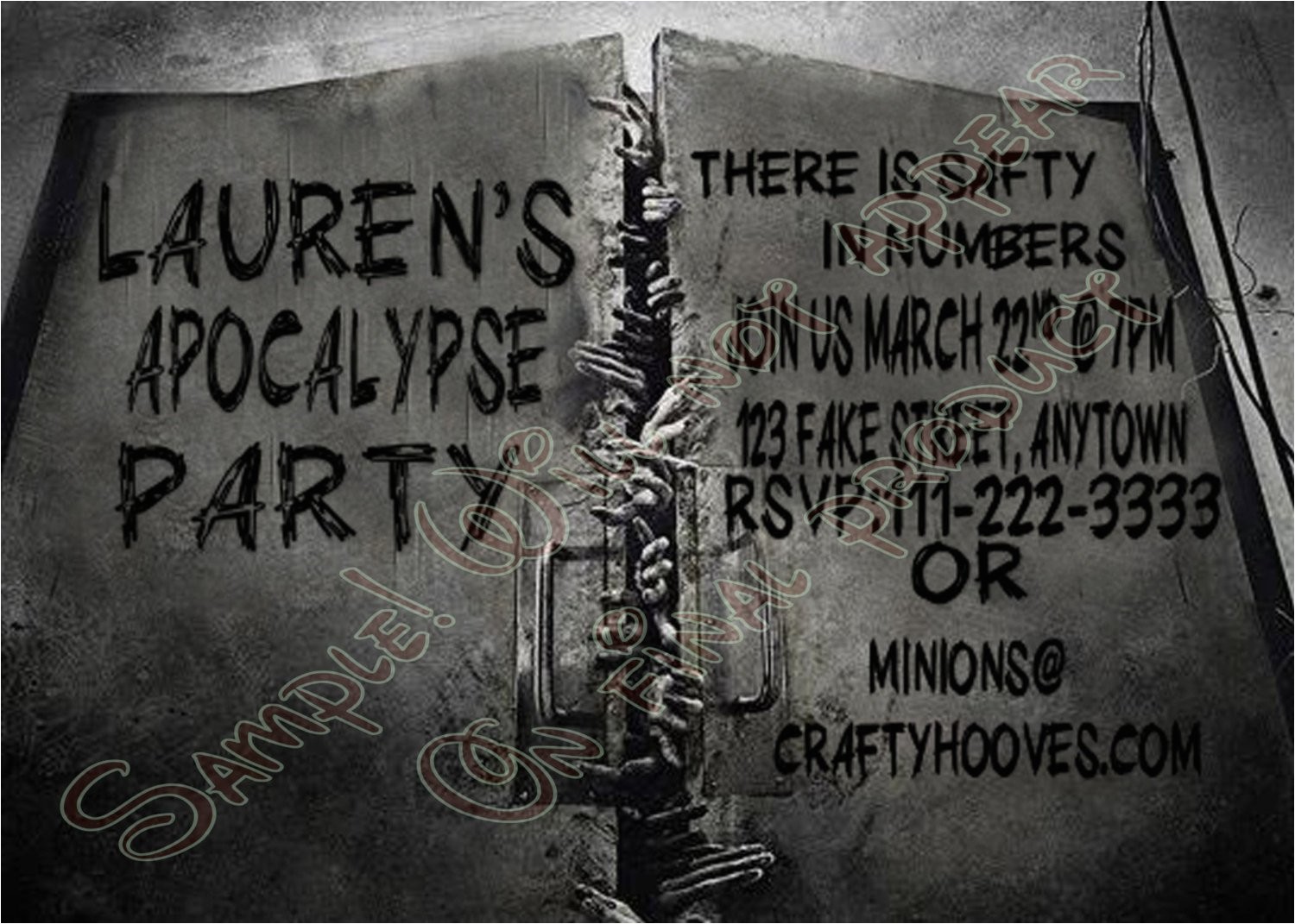 Walking Dead Party Invitations Walking Dead Zombie Hospital Birthday Invitations by
