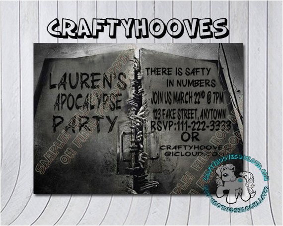 Walking Dead Party Invitations Walking Dead Zombie Hospital Birthday Invitations U Print
