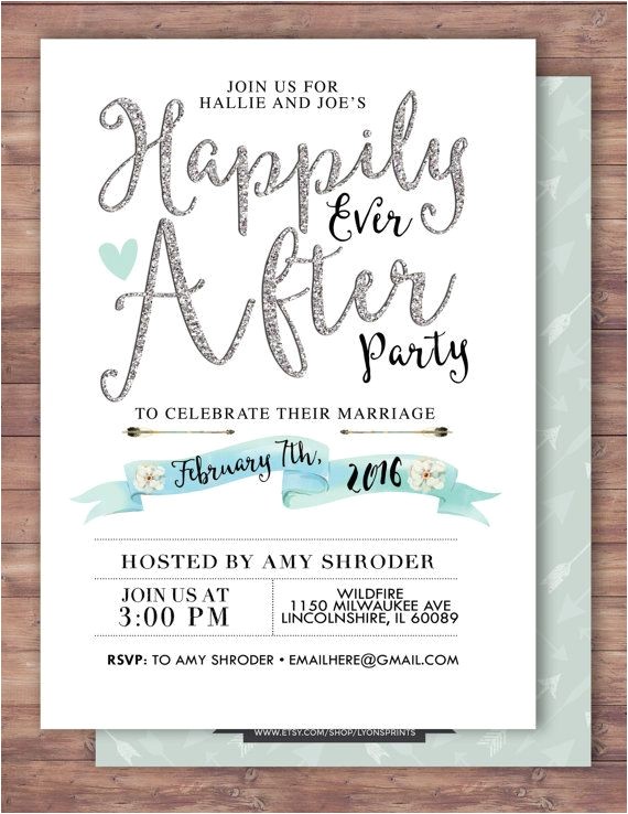 Wedding Party Invitations after Getting Married Happily Ever after Invitation Boho Wedding Shower
