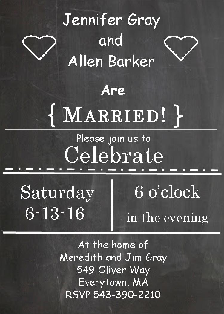 Wedding Party Invitations after Getting Married Post Wedding Reception Invitations Templates