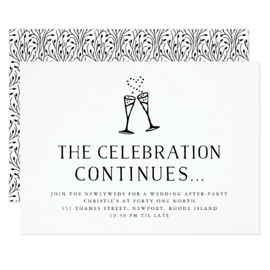 Wedding Party Invitations after Getting Married Wedding after Party Invitation Insert Card Zazzle Com